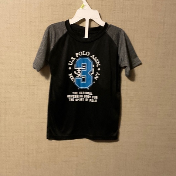 U.S. Polo Assn. Black and Gray Kids Tee with Blue Graphic - Picture 1 of 5